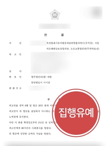 [무면허사고 재범] 무면허 2회 재범 도주치상까지 그러나 형사전문변호사 집행유예 성공