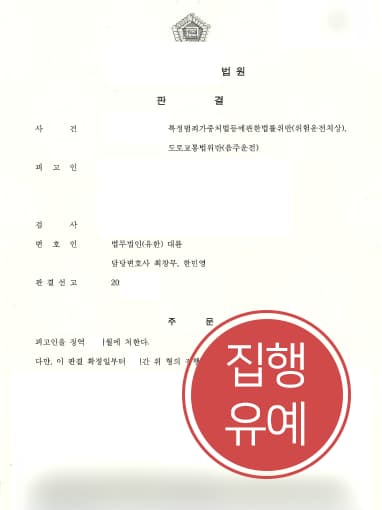 [위험운전치사상죄 방어사례] 음주운전으로 연쇄 추돌사고 발생한 의뢰인, 집행유예로 방어 성공